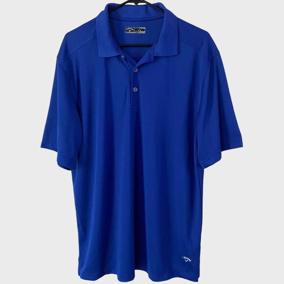 Callaway Polo Golf Shirt Blue Men's Size Large Athletic Stretch Activewear - Picture 1 of 11